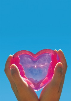 Fair Trade Photo Greeting Card Blue, Closeup, Hand, Heart, Horizontal, Love, Mothers day, Peru, Pink, Sky, South America, Summer, Valentines day