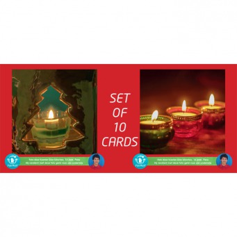 Fair Trade Photo Greeting Card Candle, Christmas