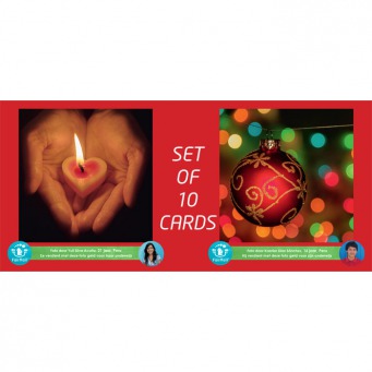 Fair Trade Photo Greeting Card Candle, Christmas, Christmas ball Backside