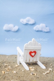 Fair Trade Photo Beach, Bench, Chair, Cloud, Heart, Holiday, Love, Nature, New beginning, Object, Place, Relax, Retire, Retirement, Sand, Thinking of you