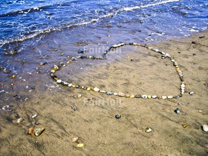 Fair Trade Photo Beach, Colour image, Day, Heart, Horizontal, Love, Marriage, Nature, Outdoor, Peru, Sand, Sea, South America, Stone, Valentines day