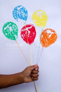 Fair Trade Photo Balloon, Birthday, Colour image, Hand, Peru, South America, Vertical