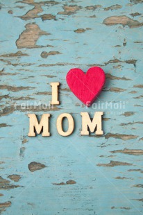 Fair Trade Photo Blue, Colour image, Heart, Letters, Love, Mothers day, Peru, Red, South America, Text, Vertical, Wood