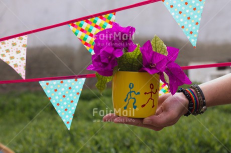 Fair Trade Photo Birthday, Colour image, Flag, Flower, Gift, Hand, Horizontal, Invitation, Party, Peru, South America