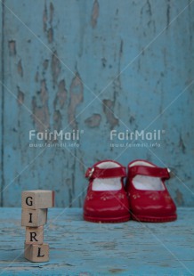Fair Trade Photo Birth, Colour image, Girl, New baby, People, Peru, Shoe, South America, Vertical