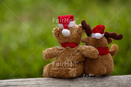 Fair Trade Photo Christmas, Colour image, Friendship, Hat, Horizontal, Peru, Reindeer, South America, Teddybear, Together