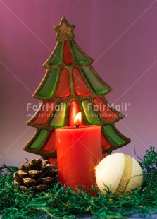 Fair Trade Photo Candle, Christmas, Colour image, Flame, Peru, Pine, South America, Star, Tree, Vertical