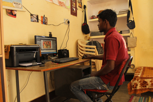Dhiraj in the FairMail India office Dhiraj in the FairMail India office