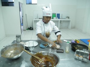 Patricia at her school to become chef Patricia at her school to become chef