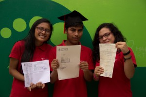 Diana, Jorge and Angeles after finishing high school