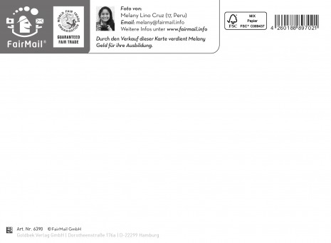 Fair Trade Photo Greeting Card  Backside