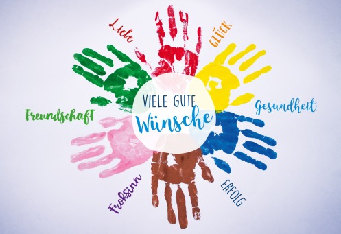 Fair Trade Photo Greeting Card Colour, Colourful, Friend, Friendship, Hand, Hands, Health, Hope, Love, Luck, People, Peru, Solidarity, South America, Success, Thinking of you, Together, Union, Values, Wish