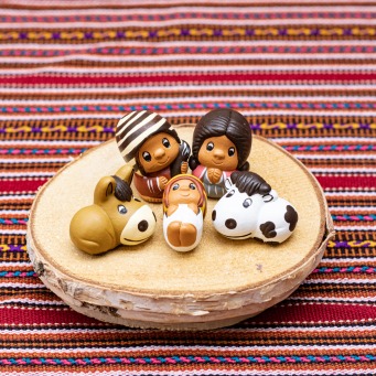 Fair Trade Photo Greeting Card Christianity, Christmas, Jesus, Maria, Peru, Peruvian fabric, Peruvian textile