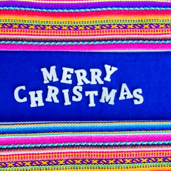 Fair Trade Photo Greeting Card Christmas, Peru, Peruvian fabric