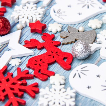 Fair Trade Photo Greeting Card Angel, Christmas, Red, Reindeer, Silver, Snowflake, White, Wood