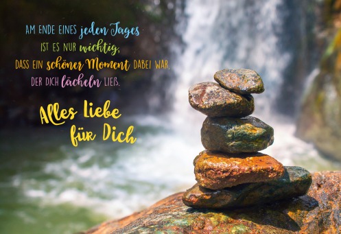 Fair Trade Photo Greeting Card Balance, Emotions, Enjoy, Joy, Laughing, Meditating, Nature, Perspective, Spirituality, Stone, Working