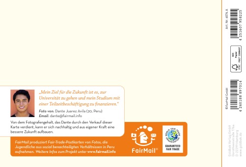 Fair Trade Photo Greeting Card  Backside