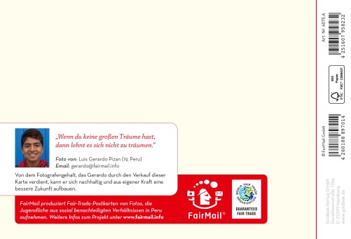 Fair Trade Photo Greeting Card  Backside