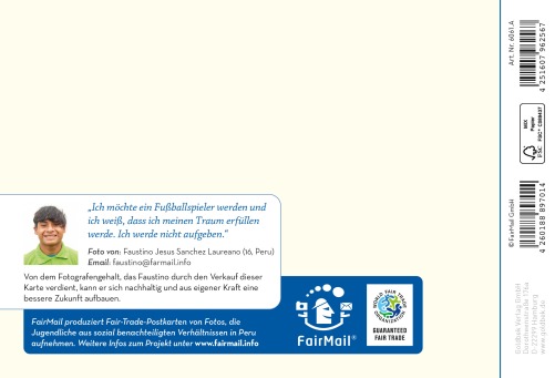 Fair Trade Photo Greeting Card Birthday, Goal, Goals, Happiness, Happy, Life, Wish Backside