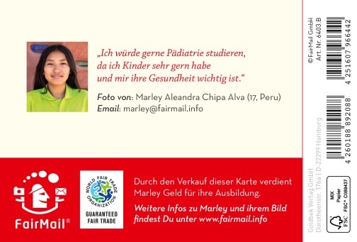 Fair Trade Photo Greeting Card  Backside