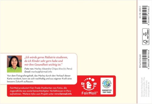 Fair Trade Photo Greeting Card  Backside