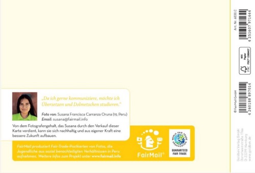 Fair Trade Photo Greeting Card  Backside