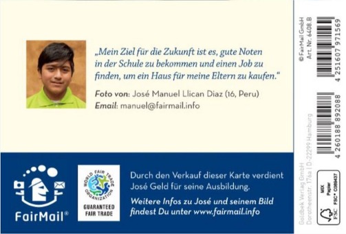 Fair Trade Photo Greeting Card  Backside