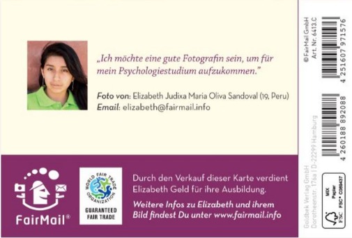 Fair Trade Photo Greeting Card  Backside