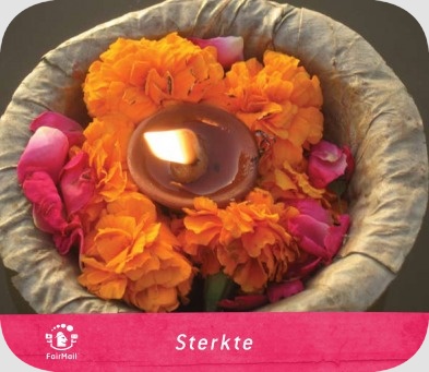 Product S182 Fair Trade Photo Greeting Card Asia, Candle, Christmas, Colour image, Condolence-Sympathy, Farewell, Flame, Flower, Folklore, Fullfillment, Health, Horizontal, India, Religion, Sadness, Sickness, Spirituality, Thinking of you