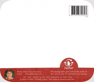 Fair Trade Photo Greeting Card Christmas, Star Backside
