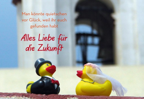 Fair Trade Photo Greeting Card Animals, Church, Colour image, Duck, Focus on foreground, Horizontal, Love, Marriage, Outdoor, Peru, Religion, South America, Tabletop