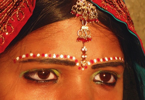 Fair Trade Photo Greeting Card 20-25_years, Asia, Asian, Bride, Closeup, Clothing, Colour image, Emotions, Ethnic-folklore, Horizontal, India, Jewelry, Marriage, One girl, People, Portraits, Sadness, Thinking of you, Traditional clothing, Woman