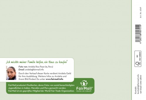 Fair Trade Photo Greeting Card  Backside