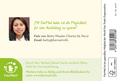 Fair Trade Photo Greeting Card Animals, Colour image, Cute, Day, Duck, Friendship, Funny, Horizontal, Love, Low angle view, Nature, Outdoor, Peru, Sheep, South America, Teddybear, Together, Tree Backside