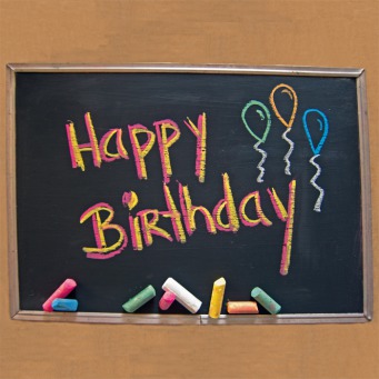 Fair Trade Photo Greeting Card Balloon, Birthday, Blackboard, Colour image, Hand, Horizontal, Letter, Peru, South America