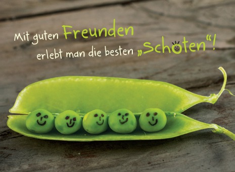 Fair Trade Photo Greeting Card Bean, Colour image, Food and alimentation, Funny, Get well soon, Green, Health, Pea, Peru, Smile, South America, Vegetables, Wellness