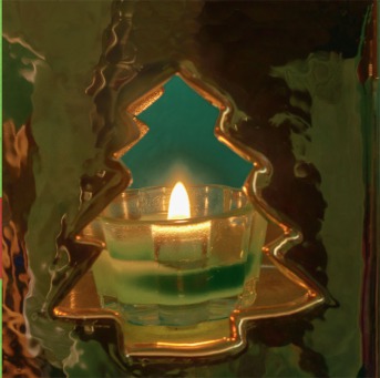 Fair Trade Photo Greeting Card Candle, Christmas, Closeup, Colour image, Flame, Horizontal, Peru, Shooting style, South America, Tree