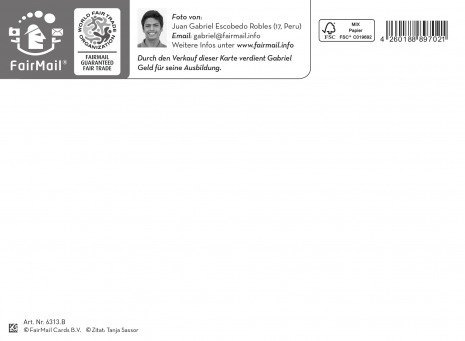 Fair Trade Photo Greeting Card Boot, Colour image, Cute, Friendship, Grass, Happiness, Horizontal, Luck, People, Peru, Rural, South America, Together, Two boys Backside