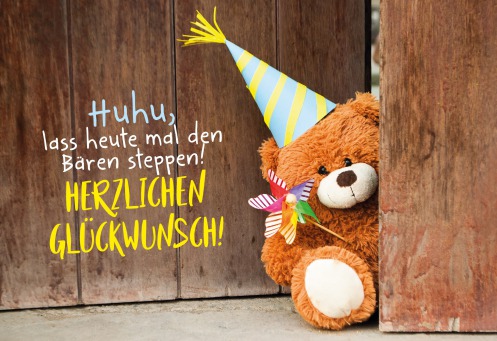 Fair Trade Photo Greeting Card Birthday, Door, House, Invitation, Party, Teddybear, Windmill