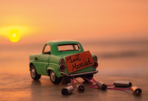 Fair Trade Photo Greeting Card Beach, Car, Colour image, Horizontal, Marriage, Peru, Sea, South America, Sunset, Transport, Wedding