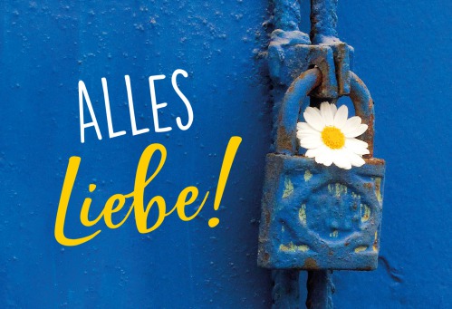 Fair Trade Photo Greeting Card Blue, Colour image, Door, Flower, Horizontal, House, New home, Peru, South America, White