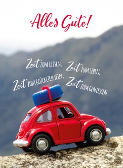 Fair Trade Photo Greeting Card Car, Colour image, Good trip, Holiday, Horizontal, Peru, River, South America, Transport, Travel