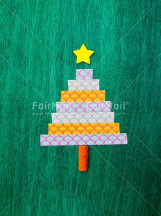 Fair Trade Photo Christmas, Colour image, Colourful, Green, Indoor, Multi-coloured, Peru, Seasons, South America, Star, Tree, Vertical, Winter, Yellow