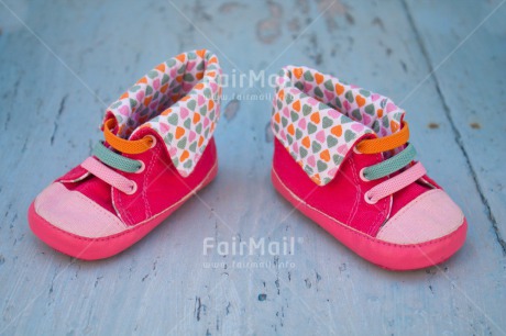 Fair Trade Photo Birth, Closeup, Colour image, Girl, Horizontal, New baby, People, Peru, Pink, Shoe, Shooting style, South America