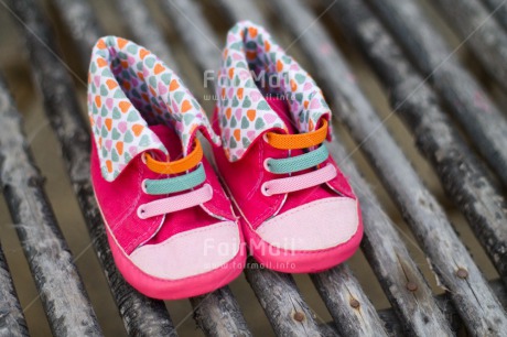 Fair Trade Photo Birth, Closeup, Colour image, Girl, Horizontal, New baby, People, Peru, Pink, Shoe, Shooting style, South America