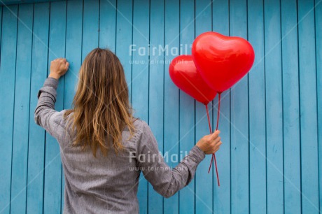 Fair Trade Photo Balloon, Colour image, Heart, Horizontal, Love, One girl, People, Peru, Red, South America, Valentines day