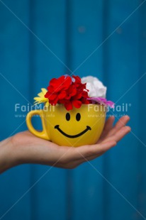 Fair Trade Photo Activity, Colour image, Cup, Flower, Friendship, Giving, Hand, Mothers day, Peru, Smile, South America, Thank you, Vertical