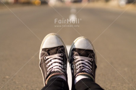 Fair Trade Photo Colour image, Feet, Horizontal, Outdoor, Peru, Road, Shoe, South America, Street, Travel