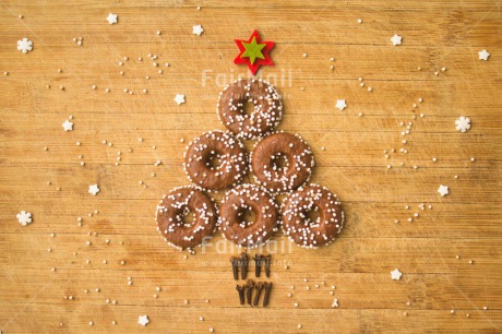 Fair Trade Photo Christmas, Colour image, Doughnut, Indoor, Peru, Red, Seasons, Snow, South America, Star, Sweets, Table, Tree, White, Winter, Wood