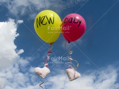 Fair Trade Photo Balloon, Birth, Clouds, Colour image, Day, Girl, Horizontal, Letter, New baby, Outdoor, People, Peru, Pink, Seasons, Shoe, Sky, South America, Summer, Yellow